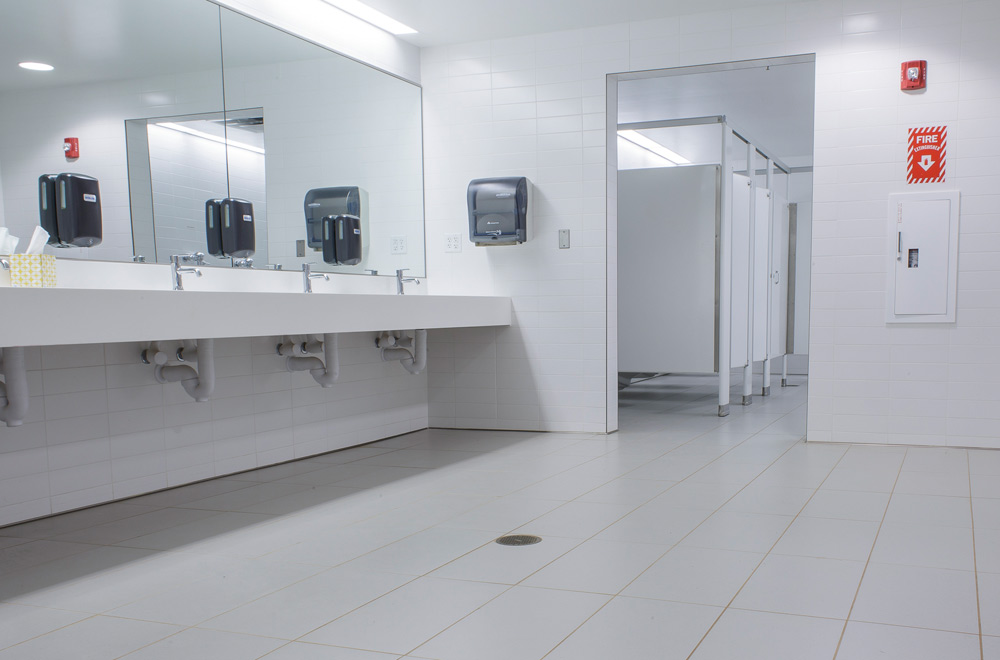 Chs Field Modern Bathrooms For A, Commercial Bathroom Wall Tile Ideas