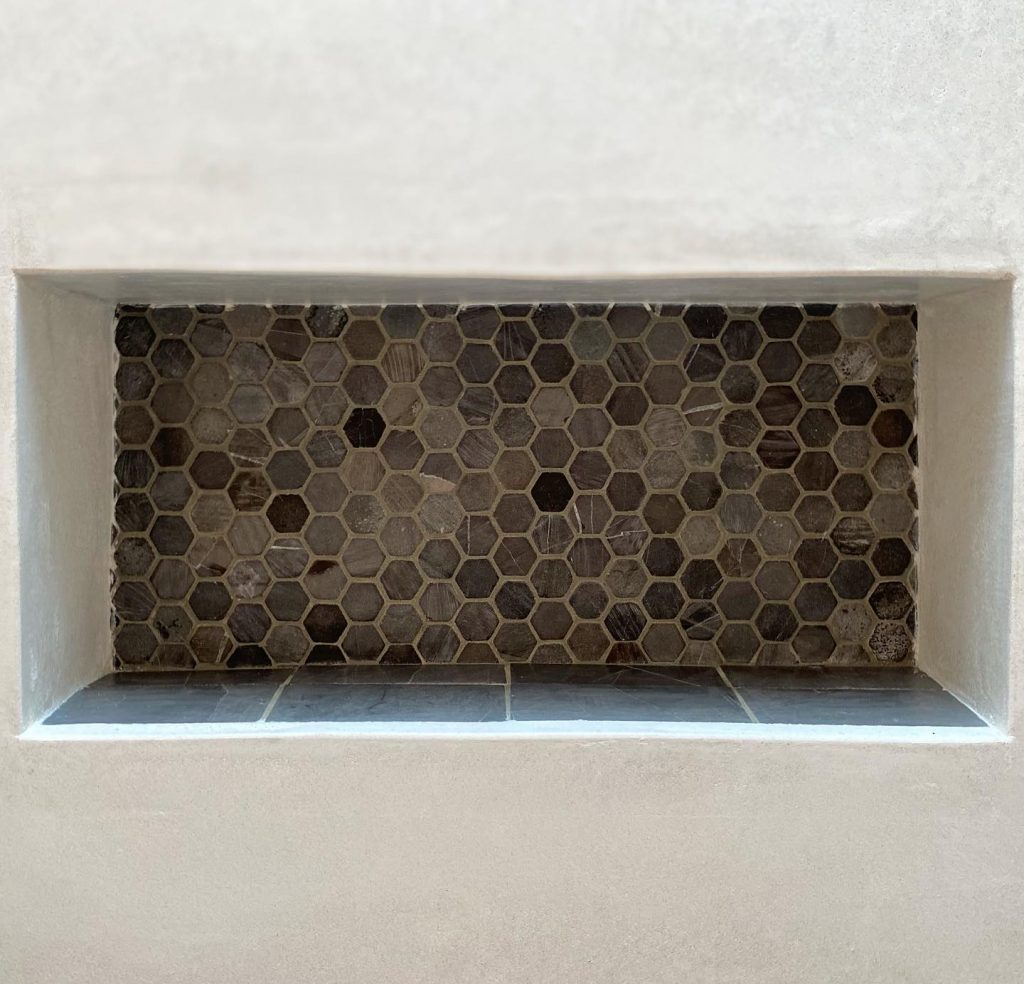 mini hexagon mosaic stone tiles